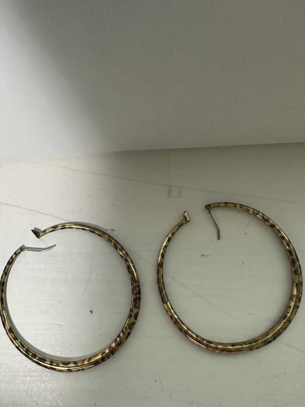 Leopard Print Gold-Tone Hoop Earrings